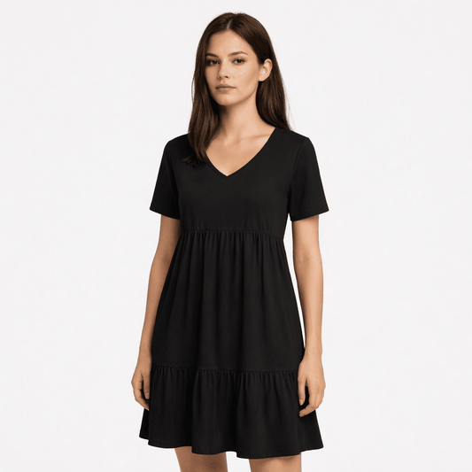 Women’s Short Sleeve V-Neck Tiered Dress