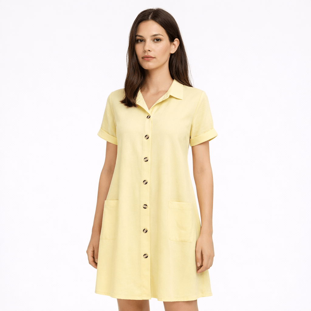 Women’s Short Sleeve Button-Down Dress