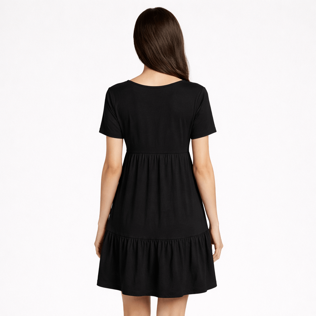 Women’s Short Sleeve V-Neck Tiered Dress