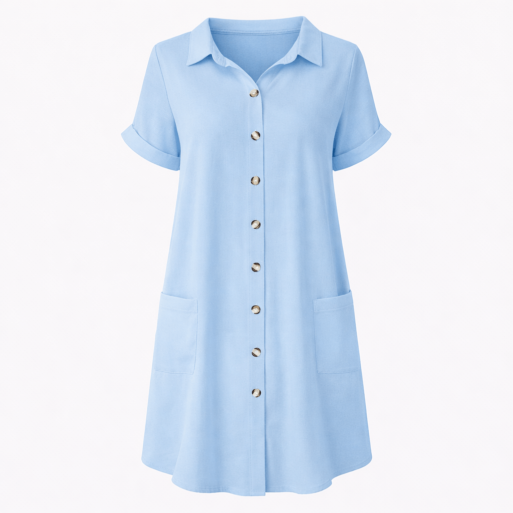 Women’s Short Sleeve Button-Down Dress
