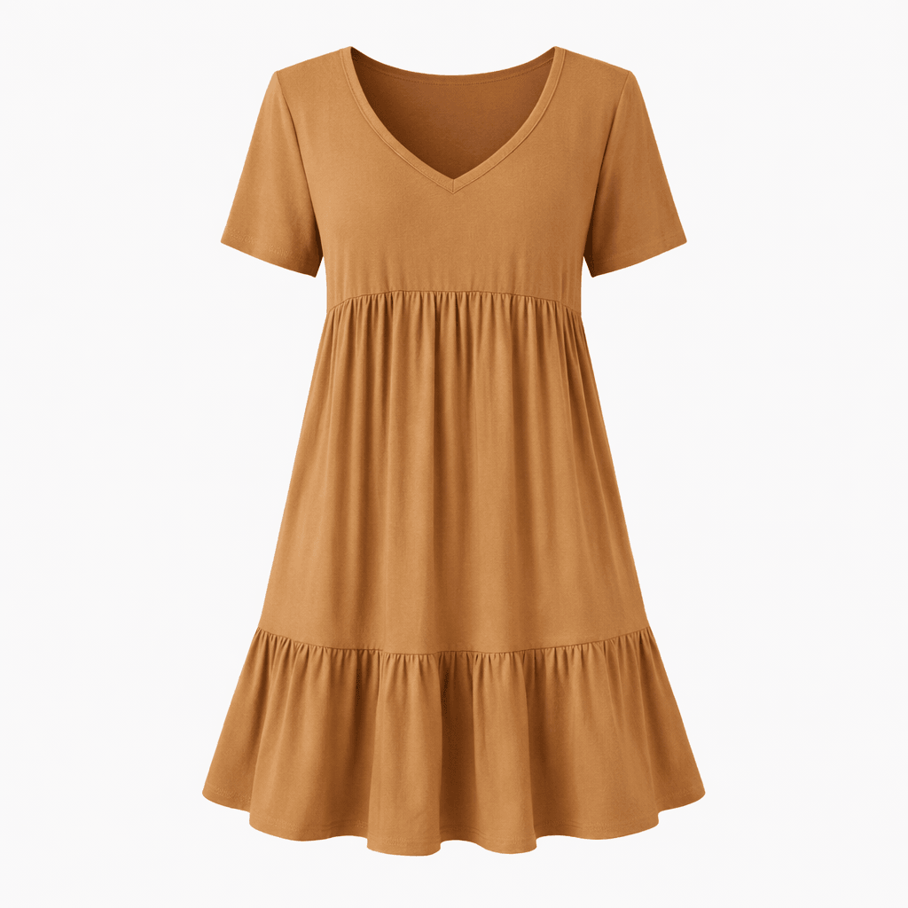 Women’s Short Sleeve V-Neck Tiered Dress