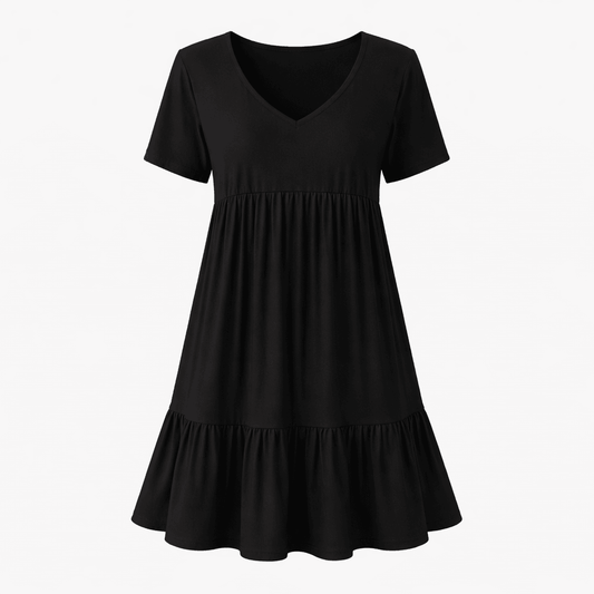 Women’s Short Sleeve V-Neck Tiered Dress