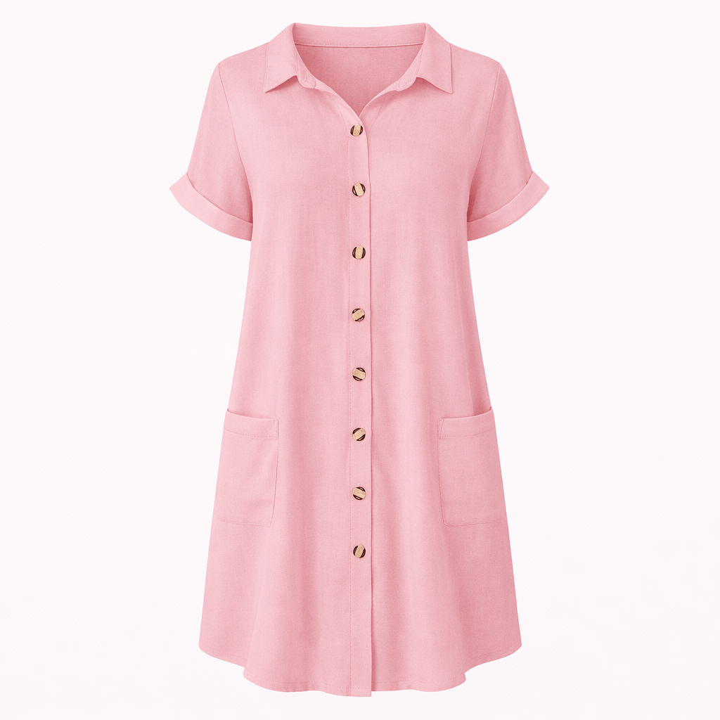 Women’s Short Sleeve Button-Down Dress